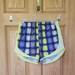 Nike Purple and Neon Yellow Athletic Shorts Dri-Fit